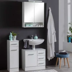 Badmöbel Basis-Set in Weiß - Skiranov (dreiteilig)