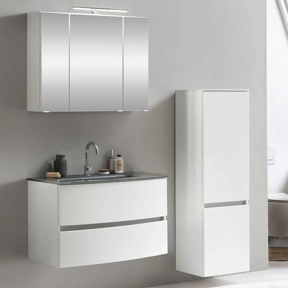 Badmöbel in Weiß Kombination - Mesciria (dreiteilig)