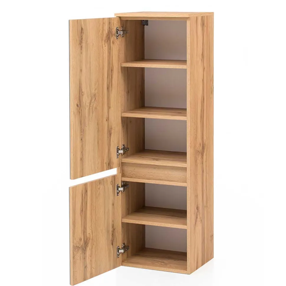 Badmöbel Kombination in Grau Glas - Anviletca (fünfteilig)