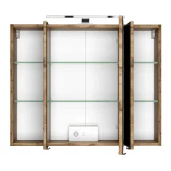 Badmöbel Kombination in Grau Glas - Anviletca (fünfteilig)