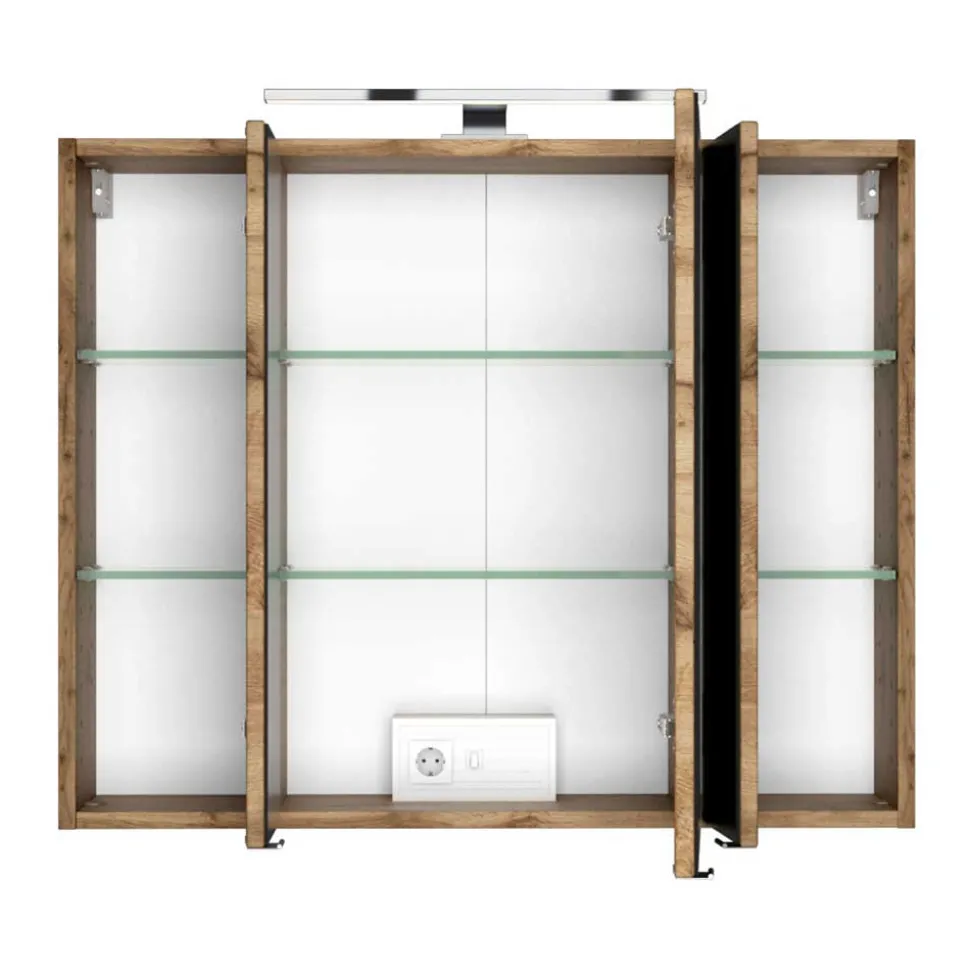 Badmöbel Kombination in Grau Glas - Anviletca (fünfteilig)