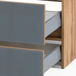 Badmöbel Kombination in Grau Glas - Anviletca (fünfteilig)