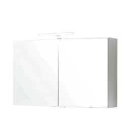 Badmöbel Komplettset Tymos in Eiche Weiß (fünfteilig)