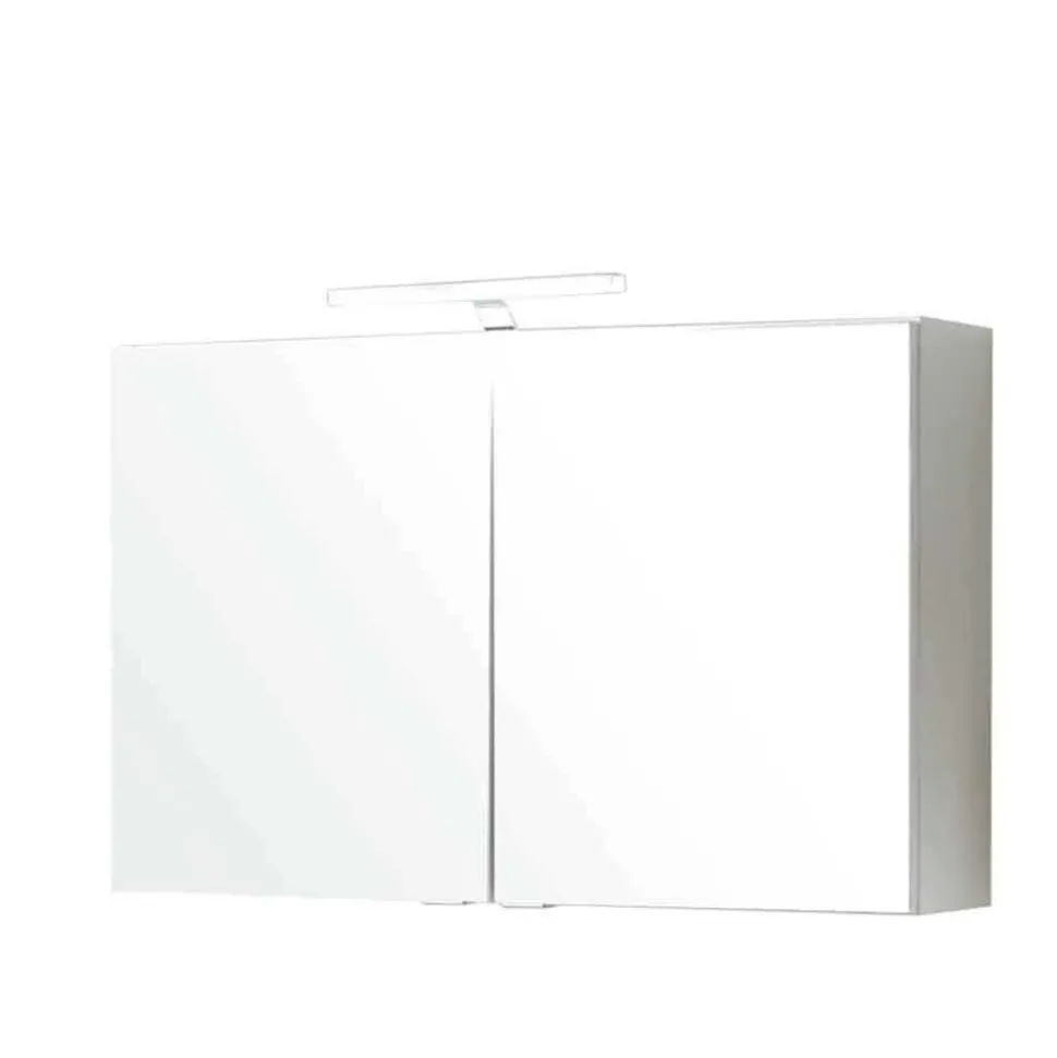 Badmöbel Komplettset Tymos in Eiche Weiß (fünfteilig)