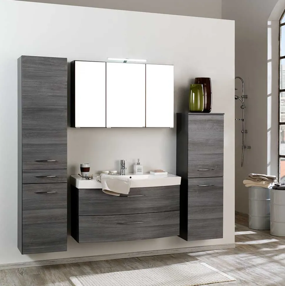 Badmöbel Set Darina in Eiche Grau (vierteilig)