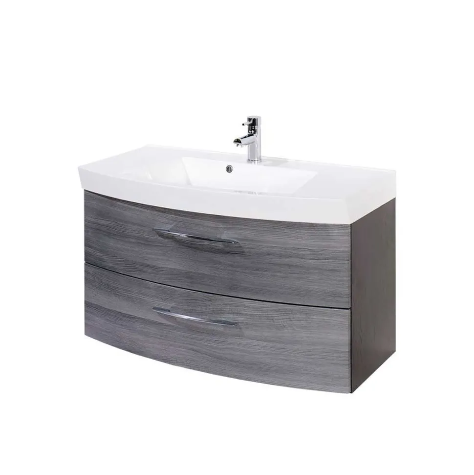 Badmöbel Set Darina in Eiche Grau (vierteilig)