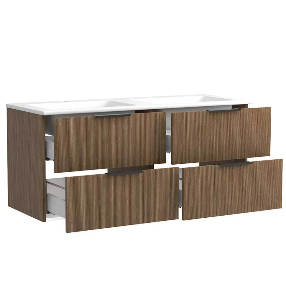 Badmöbel-Set mit zwei Becken modern - Ucaida (vierteilig)