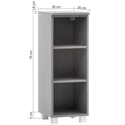 Badregal mit 3 Fächern in Dunkelgrau - Breznia