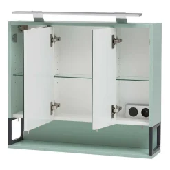 Badschränke in Mint Grün & Anthrazit - Esdrus (dreiteilig)