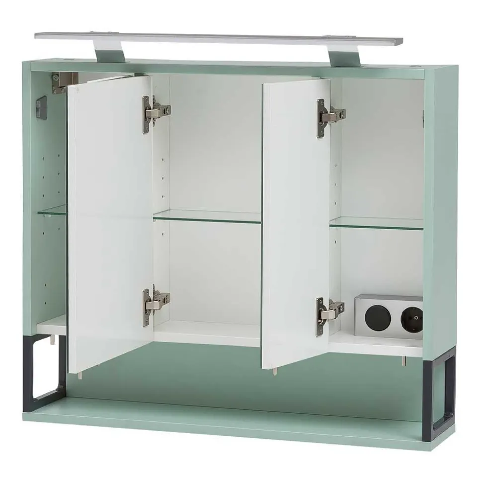 Badschränke in Mint Grün & Anthrazit - Esdrus (dreiteilig)