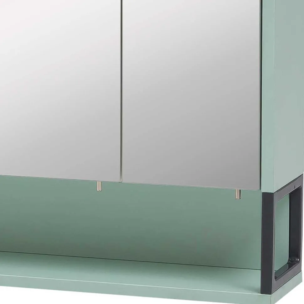 Badschränke in Mint Grün & Anthrazit - Esdrus (dreiteilig)