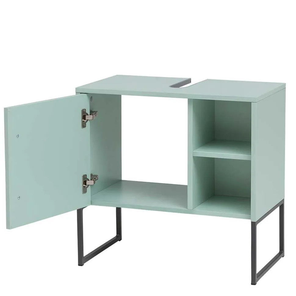 Badschränke in Mint Grün & Anthrazit - Esdrus (dreiteilig)