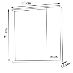 Badspiegel mit Seitenschrank in Weiß - Akira