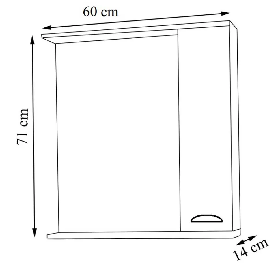 Badspiegel mit Seitenschrank in Weiß - Akira