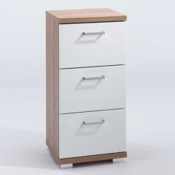 Bad-Unterschrank in Weiß und Sonoma Eiche - Faneto