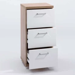 Bad-Unterschrank in Weiß und Sonoma Eiche - Faneto