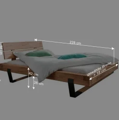Balkenbett aus Eiche mit Kufen - Felictia
