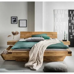 Balkenbett mit Baumkanten Kopfteil - Laredo (dreiteilig)