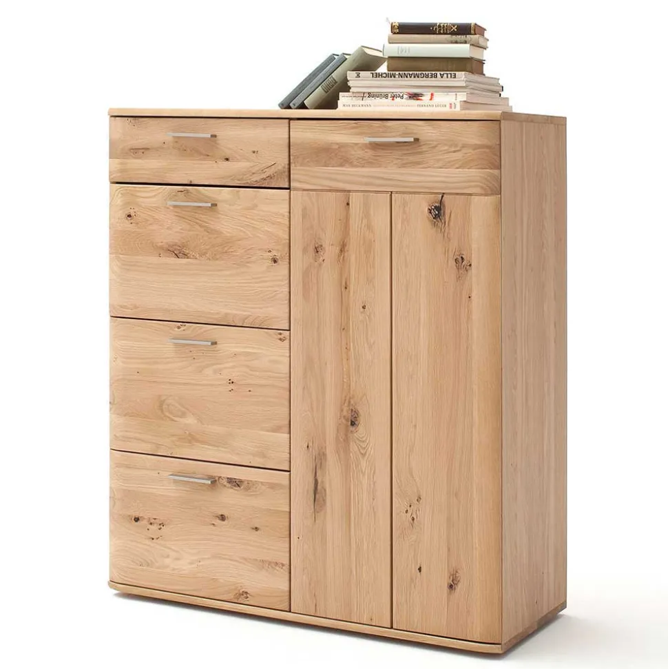 Balkeneiche Kombikommode mit 4 Schubladen - Mabasa