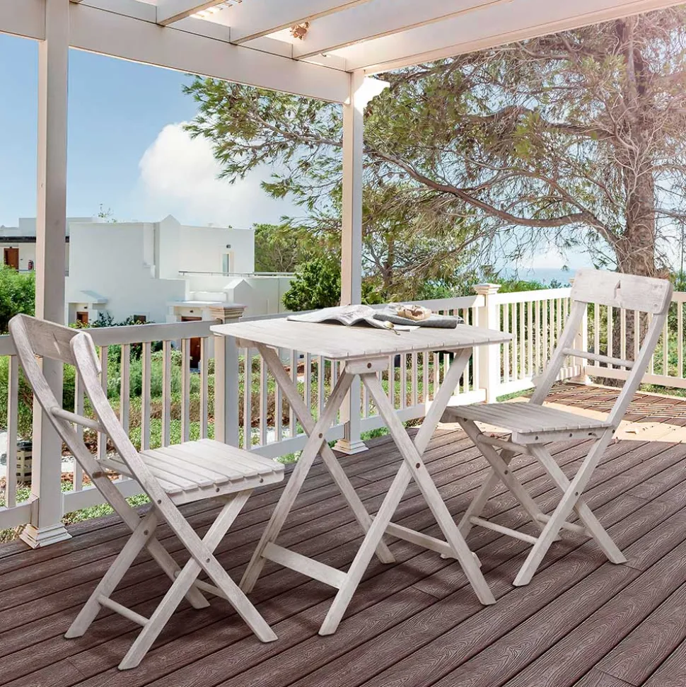 Balkon Sitzgruppe in Grey Wash - Paisly (dreiteilig)