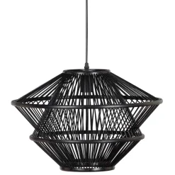 Bambus Pendelleuchten in Schwarz - Josie (2er Set)