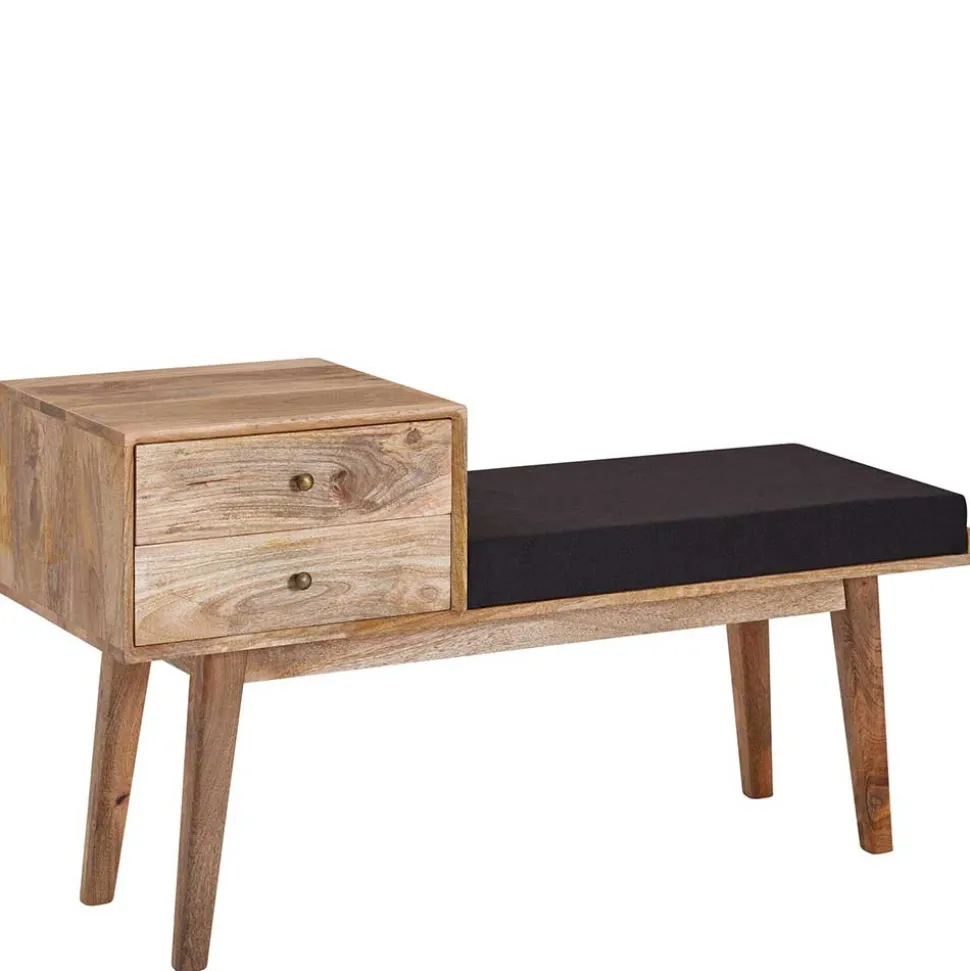 Bank mit Schubladen aus Mangobaum Massivholz - Basserini