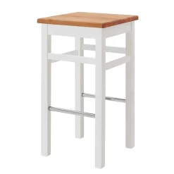 Bar Hocker in Weiß und Kiefer Lauge - Ribardo