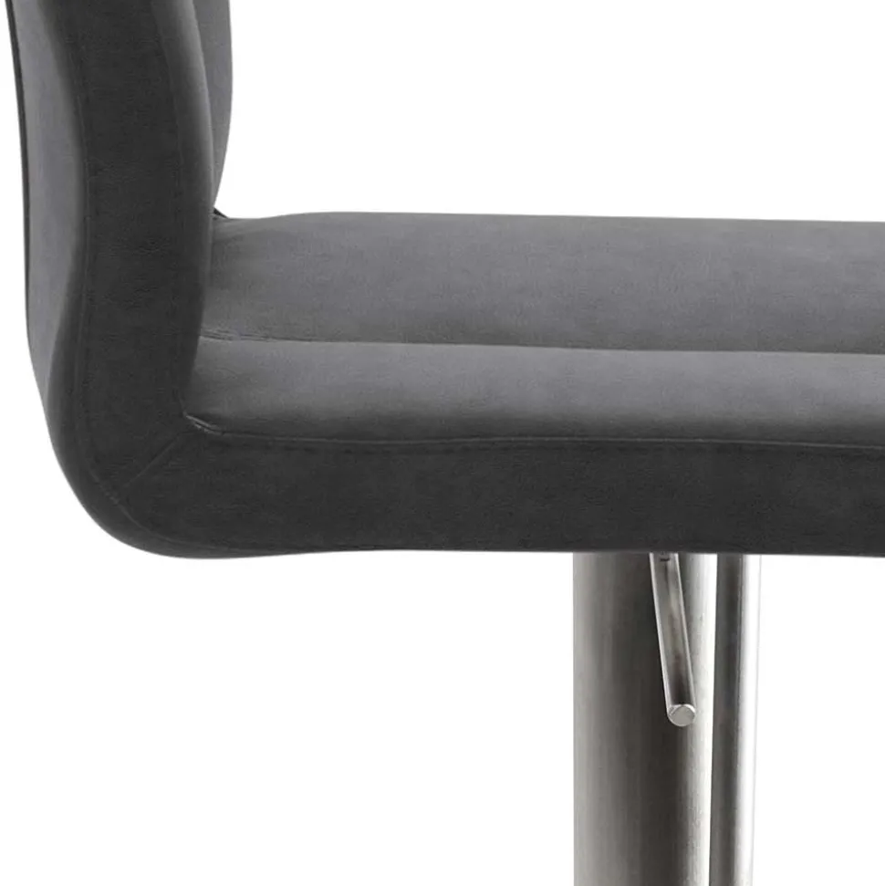 Bar Stuhl in Schwarzgrau Kunstleder - Oxeda