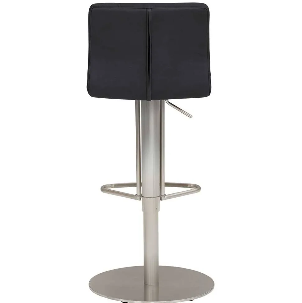 Barhocker mit Lehne in Anthrazit Microfaser - Tyvoria