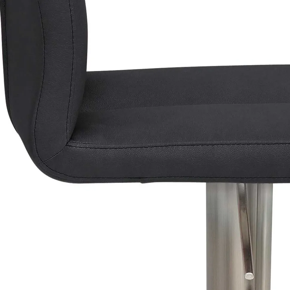 Barhocker mit Lehne in Anthrazit Microfaser - Tyvoria