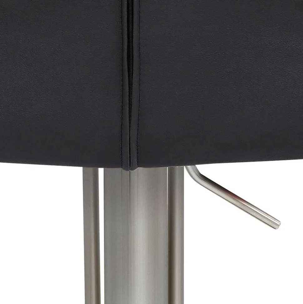 Barhocker mit Lehne in Anthrazit Microfaser - Tyvoria