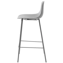 Barhocker mit Lehne in Grau - Marcala (2er Set)