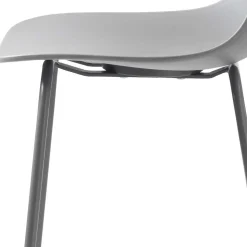 Barhocker mit Lehne in Grau - Marcala (2er Set)