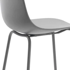 Barhocker mit Lehne in Grau - Marcala (2er Set)