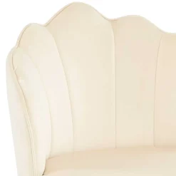 Barhocker mit Muschel-Lehne in Beige - Grovossa (2er Set)