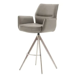 Bar-Lederstühle mit Armlehnen - Damien (2er Set)