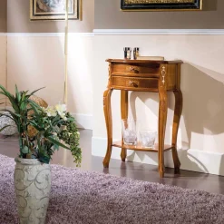 Barock Beistelltisch mit 2 Schubladen Natale in Nussbaumfarben