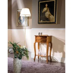 Barock Beistelltisch mit 2 Schubladen Natale in Nussbaumfarben