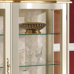 Barock Design Vitrine in Weiß & Gold - Iviada