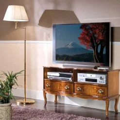 Barock Fernseh Tisch mit 2 Schubladen Agosto & 2 Fächern