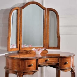 Barock Frisierkommode mit Spiegel Agosto in Nussbaum