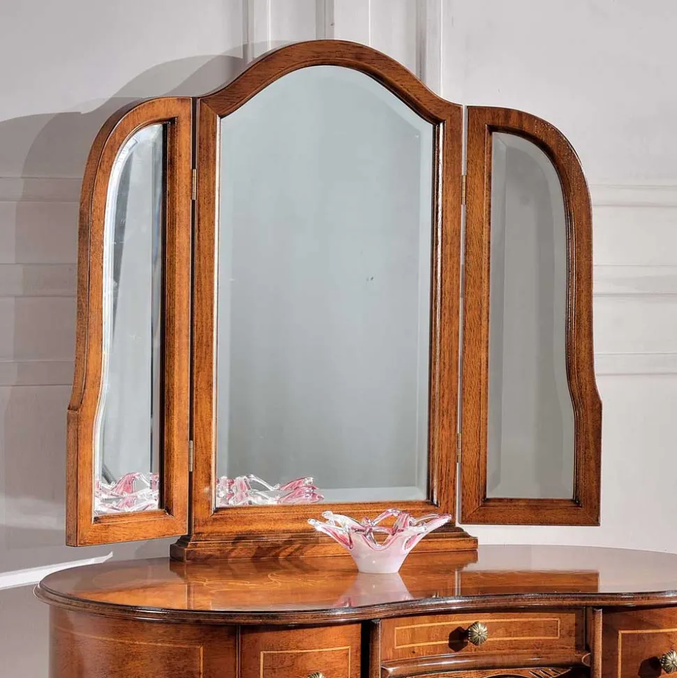 Barock Frisiertisch mit Hocker Agosto in Nussbaum (zweiteilig)