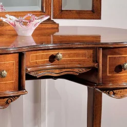 Barock Frisiertisch mit Hocker Agosto in Nussbaum (zweiteilig)