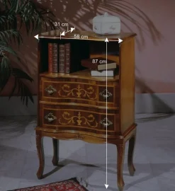 Barock Kommode mit offenem Fach Agosto & 2 Schubladen