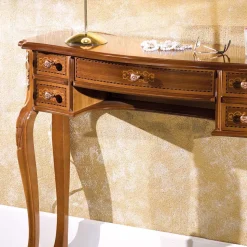 Barock Konsolentisch mit 5 Schubladen Natale in Nussbaum