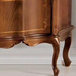 Barock Lowboard für Fernseher Dentro in Nussbaumfarben