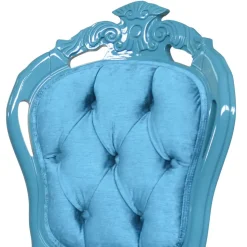 Barock Polsterstuhl in Türkis Blau - Ciosda