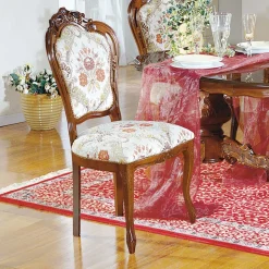 Barock Polsterstuhl mit Blumen Muster Magari mit Massivholz