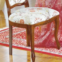 Barock Polsterstuhl mit Blumen Muster Magari mit Massivholz