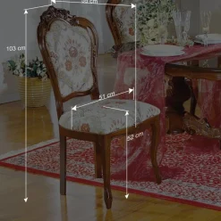 Barock Polsterstuhl mit Blumen Muster Magari mit Massivholz